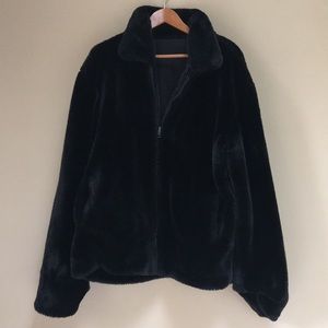 Black Reversible Plush Fur Winter by Denali Coat Size L